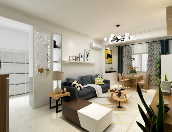 鸿图装饰—中建悦海和园90平米简约风格装修效果图