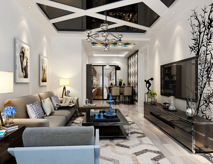 【烟台装修公司】容大东海湾96平米后现代风格设计