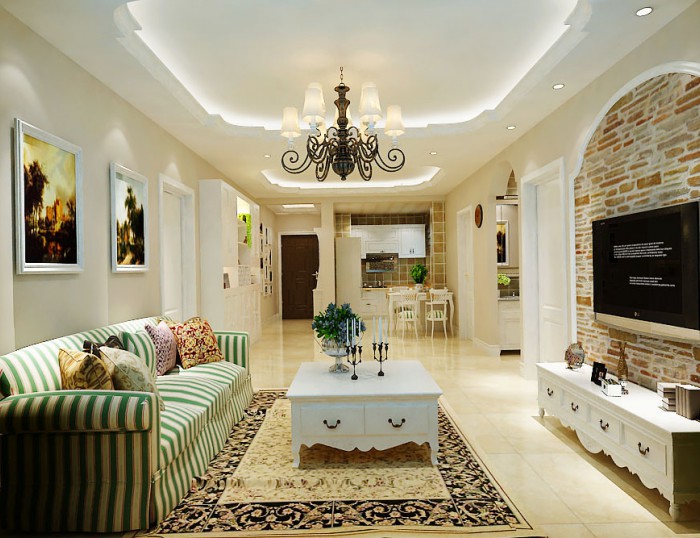 万泰花园—110平米小田园装修设计效果图