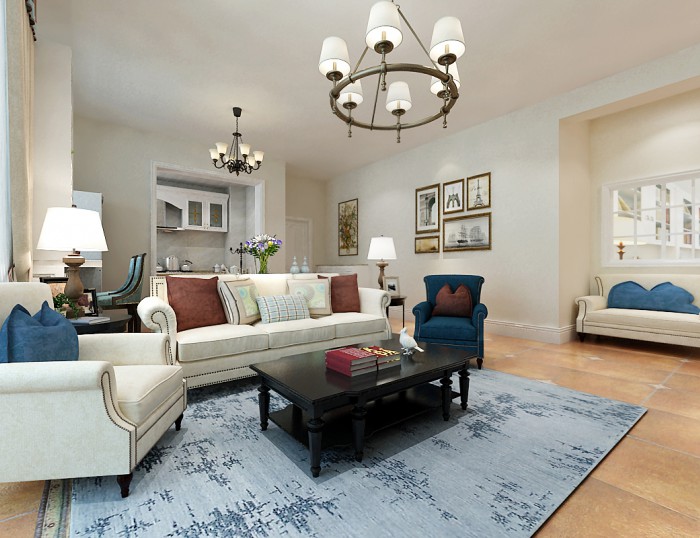 烟台装修效果图—鸿图装饰打造国奥天地简美风格案例