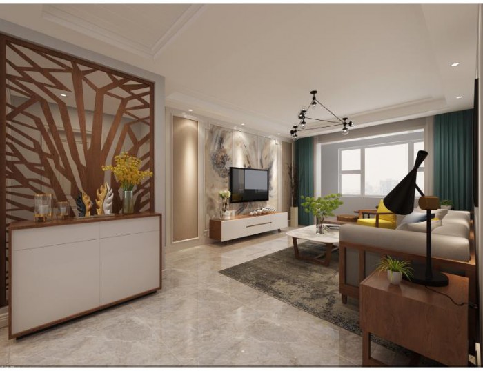 鸿图装饰精品案例—上海滩花园简约风格装修效果图