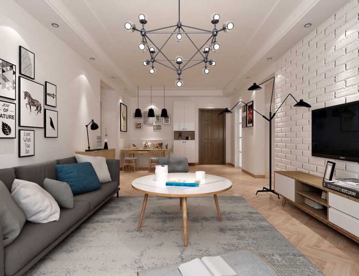 鸿图装饰案例—紫薇台清新北欧风格效果图