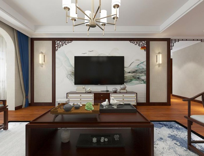 【海天雅筑】150平米新中式风格装修效果图