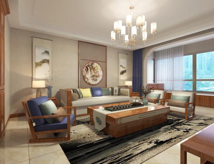 鹿鸣小区140平米中式风格装饰设计案例