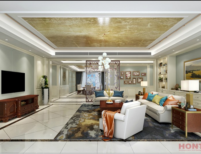 天越湾476平米大家之风：现代美式风格设计案