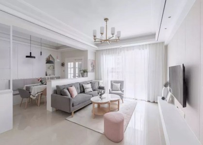 116㎡北欧风三居室，大热色彩创造别样优雅浪漫！