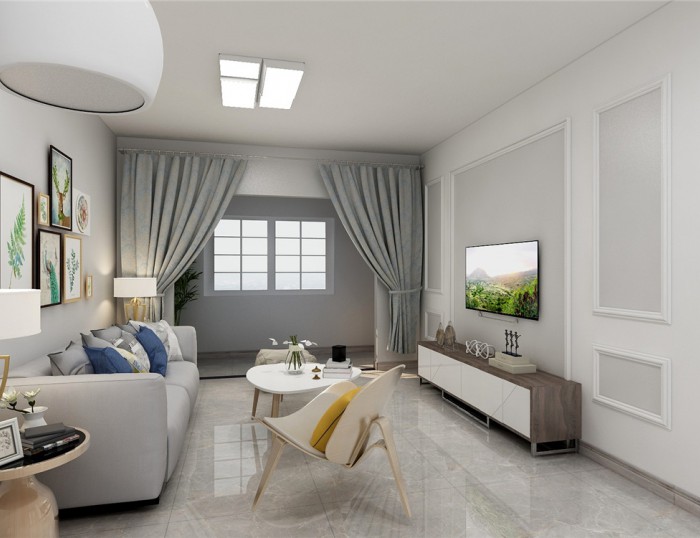 星雨华府96㎡北欧风格实景装修效果图