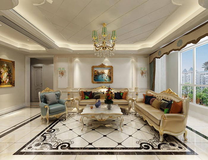 烟台装修设计—暖山国际180平米欧式大宅案例分享