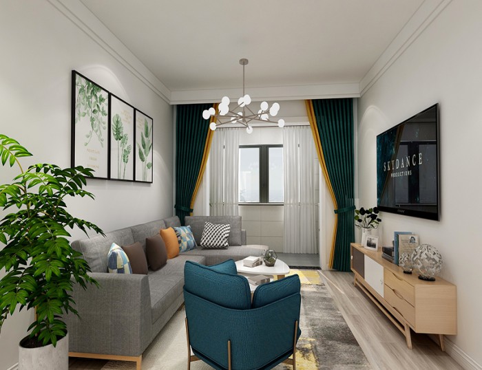 海信波尔多小镇——108平米北欧极简风格装修效果图