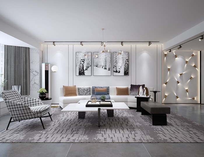 鸿图装饰：海天名人广场160平米后现代风格装