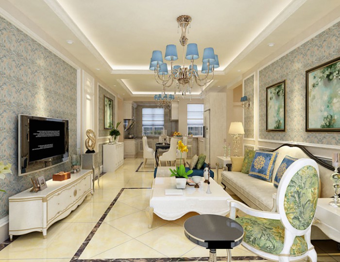 万光福园——120平米欧式风格案例效果图