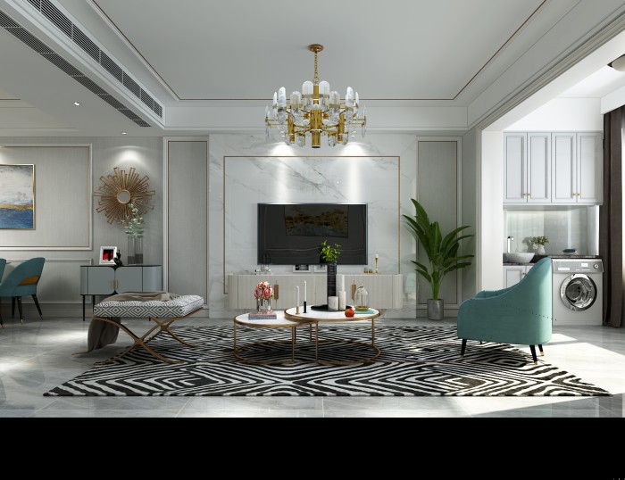 绿城澜园108㎡美式装修效果图