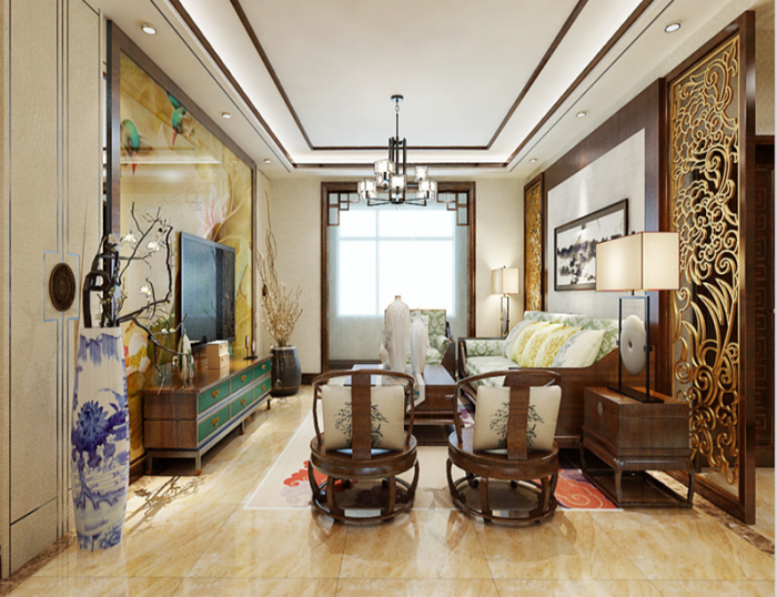 烟台装修公司——桦林彩云城中式风格案例分享