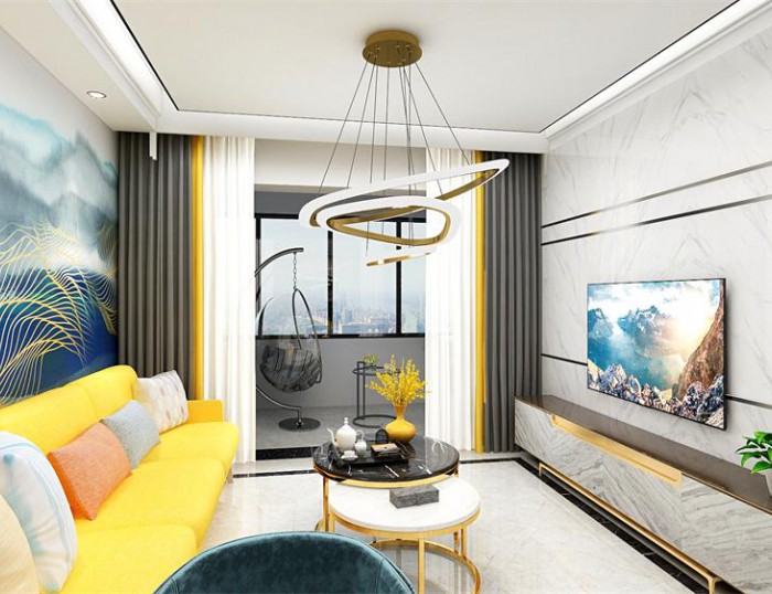 星雨华府106㎡现代轻奢风格装修效果图