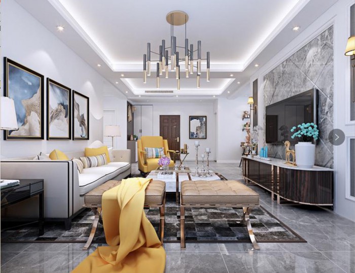 水缘金座129㎡北欧装修效果图