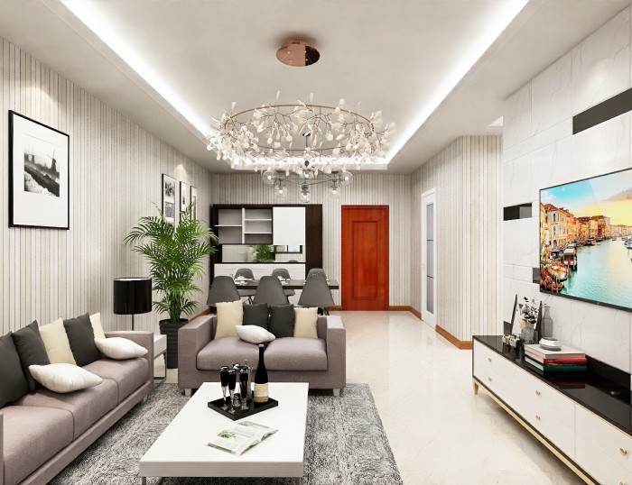 中联依山伴城100㎡现代简约风格装修效果图