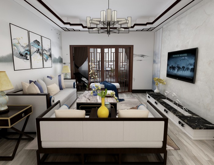 中联依山伴城115㎡新中式实景装修风格