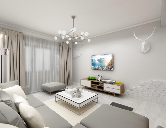 龙山上郡118㎡北欧风格装修效果图